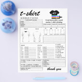 Kleding T-shirt Print Bestelformulier Flyer (Enkel)