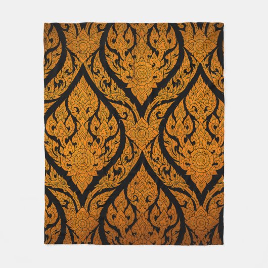 Kleding Thai patroonsnijdend afbeelding van lotus  Fleece Deken (Voorkant)