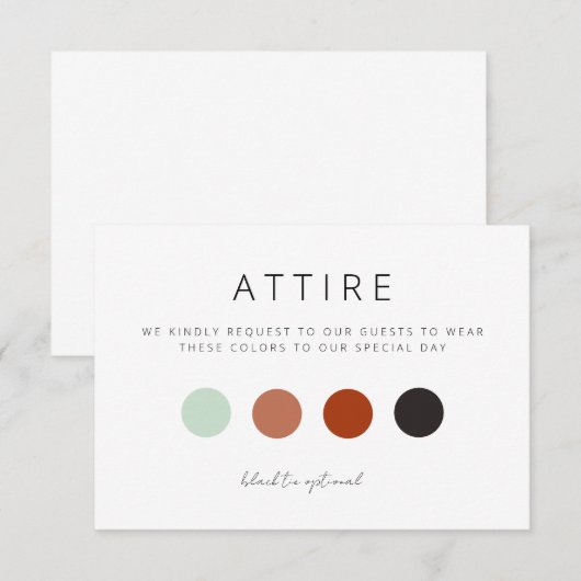 Kleding Trouwbezoek Kledingvoorschrift Kaart (Voorkant / Achterkant)