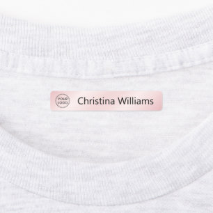 Kleding van aangepaste logo- en tekstroze verloopd labels