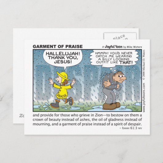 Kleding van het briefkaart van de gewas (Voorkant / Achterkant)