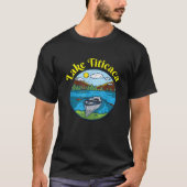 Kleding van het meer van Titicaca Peru Retro Boati T-shirt (Voorkant)