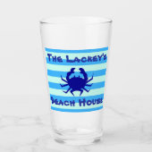 Kleding van het strand van Nautical Crab Drink gla Glas (Voorkant)