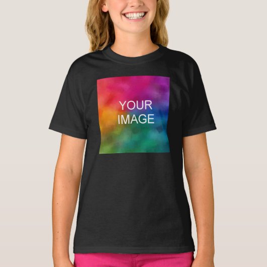 Kleding van meisjes Voeg Afbeelding zwarte Sjabloo T-shirt (Voorkant)