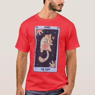 Kleding van pasta-Gothic, tarot, kattebakje, zon T-shirt
