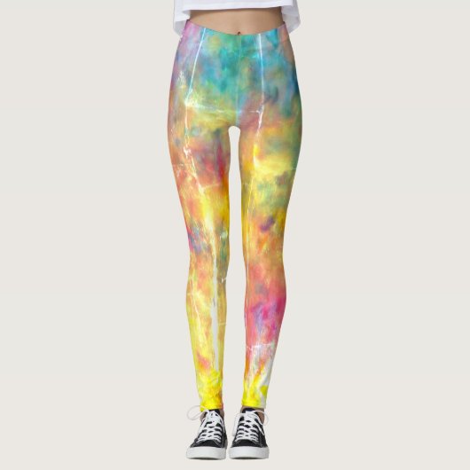 [Kleding van schilder] Onderdruk regenboogkleurig  Leggings (Voorkant)