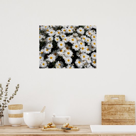Kleding van witte melkbloemen poster (Keuken)
