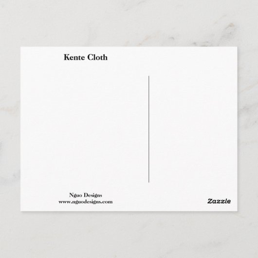 Kleding van zwart, groen, rood en geel briefkaart (Achterkant)