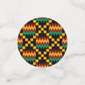 Kleding van zwart, groen, rood en geel confetti (Kleine voorkant)