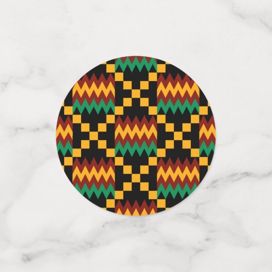 Kleding van zwart, groen, rood en geel confetti (Kleine voorkant)