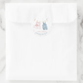 Kleding voor baby geslacht bekendmaking feest uitn ronde sticker (Tas)