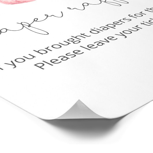 Kleding voor babymeisjes luier raffle bord poster (Hoek)