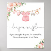 Kleding voor babymeisjes luier raffle bord poster (Voorkant)