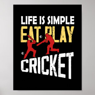 Kleding voor cricketfans Pionate Cricketspeler Cri Poster