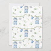 Kleding voor een jongen Babyfeestje Kaart (Achterkant)