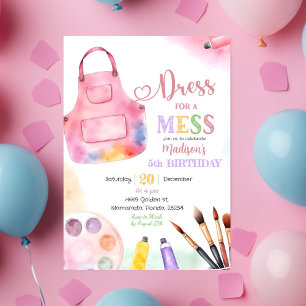 Kleding voor een Mess Girl Art Painting Party Verj Kaart