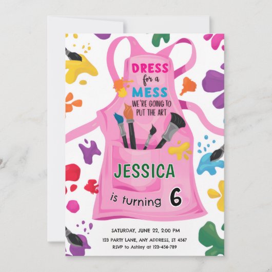 Kleding voor een puinhoop Kleurrijke Art Party 6e Kaart (Voorkant)