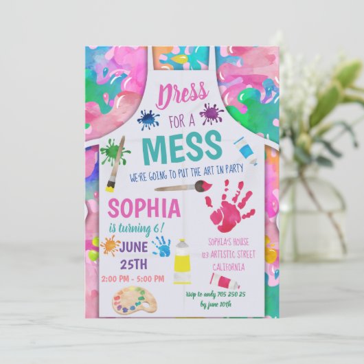 Kleding voor een puinhoop schilderij Party Art Gir Kaart (Staand voorkant)