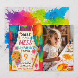 Kleding voor een rommelige kunstfeest verjaardagsf kaart