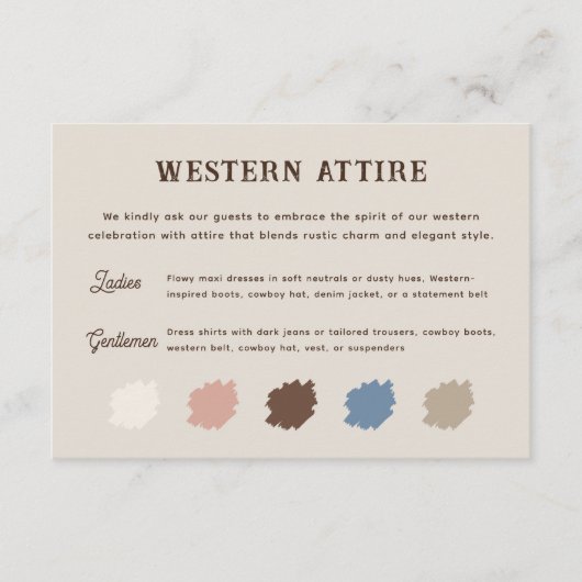Kleding voor een rustieke western ranch bruiloft informatiekaartje (Voorkant)