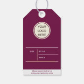 Kleding voor kleine bedrijven Bourgogne Prijs Labe Cadeaulabel (Achterkant)