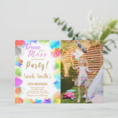 Kleding voor Mess Paint Verjaardag Uitnodiging (Staand voorkant)