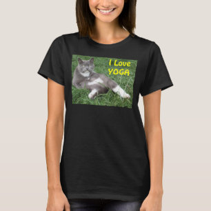 Kleding Vrouwen Kat I houdt van Yoga T-shirt