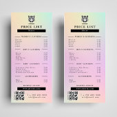 Kleding Winkel Prijs Lijst Roze Holografisch Reclamekaart