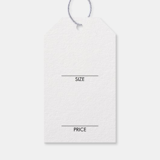 Kleding witte hangende schermprijs Label hangen Cadeaulabel (Achterkant)