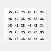 Kleding XS Small Maatlabels voor Kleding Kledingst Labels (Vel)