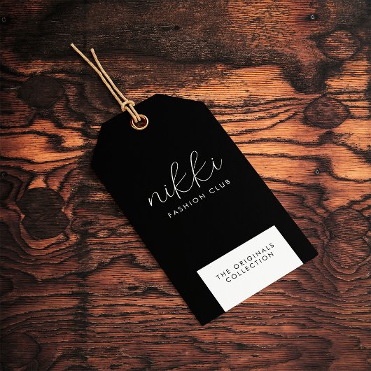 Kleding zwart met hoge schermprijs Label hangen Cadeaulabel