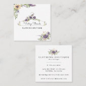 kledingboetiek | Bloemenkleding Hanger Logo Vierkante Visitekaartje (Voorkant / Achterkant)