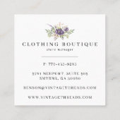 kledingboetiek | Bloemenkleding Hanger Logo Vierkante Visitekaartje (Achterkant)