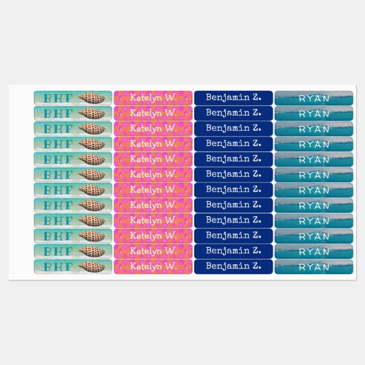 Kledingetiketten Ocean Persoonlijke jongens meisje Labels (Vel)