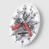 Kledinggereedschappen Man Cave  Wall Clock Grote Klok (Hoek)