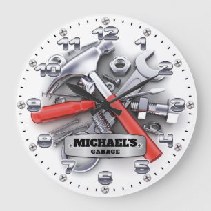 Kledinggereedschappen Man Cave  Wall Clock Grote Klok