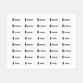 Kledinggrootte Labels (Vel)