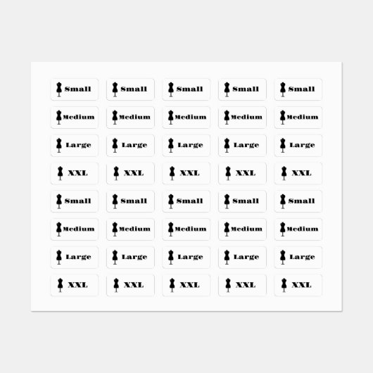 Kledinggrootte Labels (Vel)