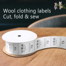 Kledinglabels Care logo schapenwol wit