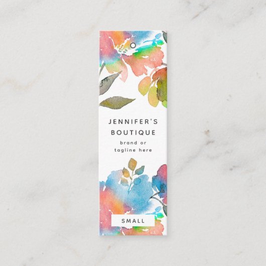 Kledinglabels Kleine Zakelijke Bloem Prijslabel Contactkaartje (Voorkant)