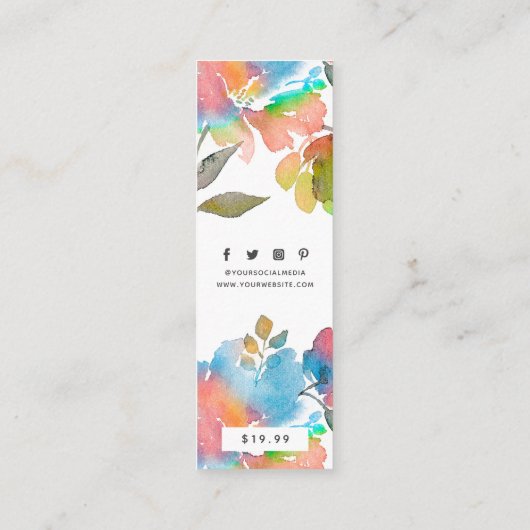 Kledinglabels Kleine Zakelijke Bloem Prijslabel Contactkaartje (Achterkant)