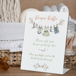 Kledinglijn Baby Shower Luier Raffle Reclamebord Met Voetstuk