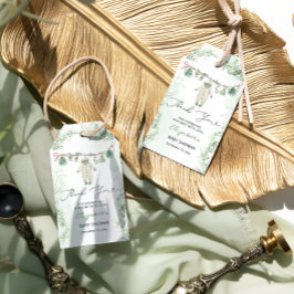 Kledinglijn Eucalyptus Baby shower Bedankt Cadeaulabel