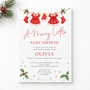 Kledinglijn Kerstmis Baby Shower Kaart