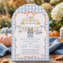Kledinglijn Kleine Pompoen Blauwe Baby Shower