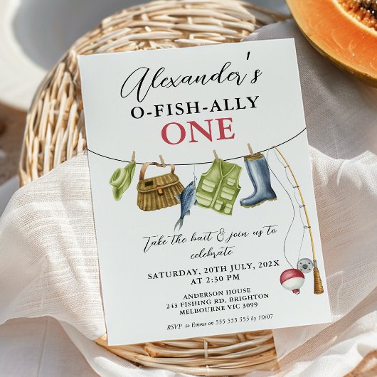  kledinglijn O-Fish-Ally Een 1e verjaardag Kaart