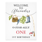 Kledinglijn O-Fish-Ally One Birthday Welcome Sign Foto Afdruk (Voorkant)