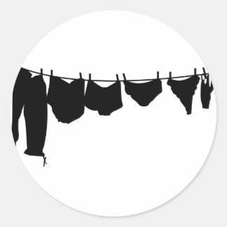 Kledinglijn silhouet ronde sticker