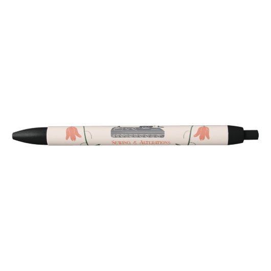 Kledingmaker met Oude Naaimachine Zwarte Inkt Pen (Voorkant)