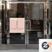 Kledingmodel uit de Vintage Boutique Blush Raamsticker (Kantoordeur)